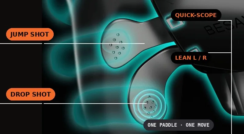 Back paddles mapped to jump shot, drop shot, quick-scope and lean